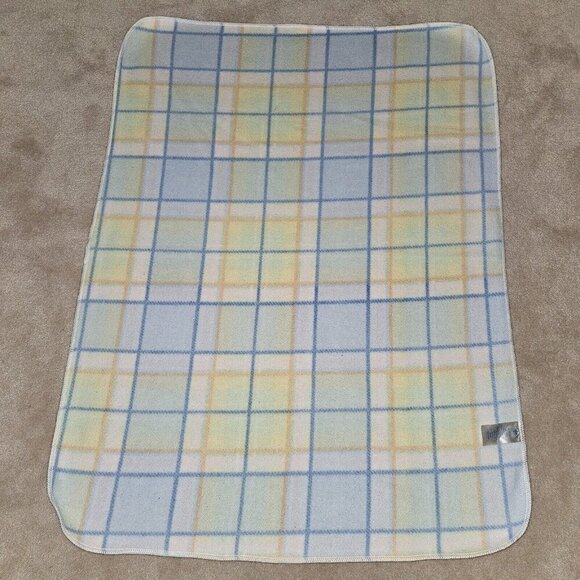 Toys R Us Especially For Baby Blanket Pastel Plaid Blue Yellow Pink Orange - Picture 7 of 8